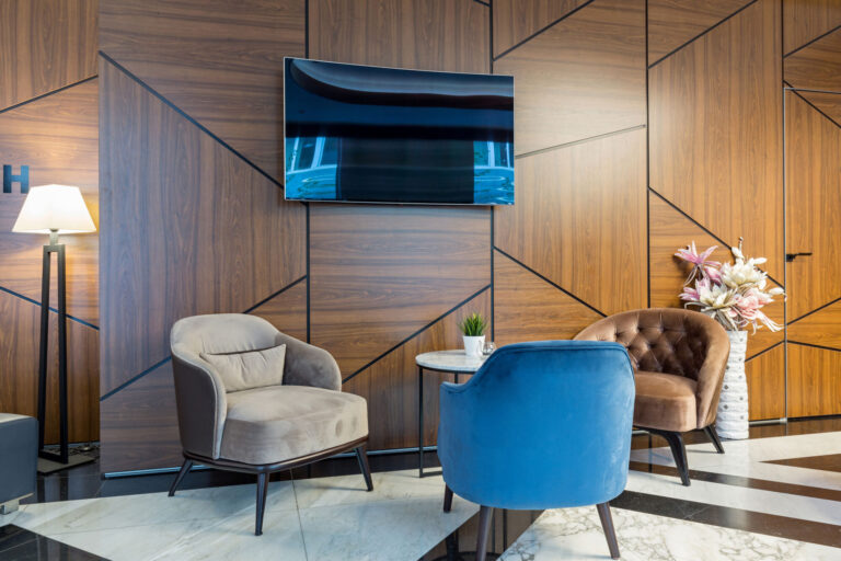 Interior of a modern hotel lobby