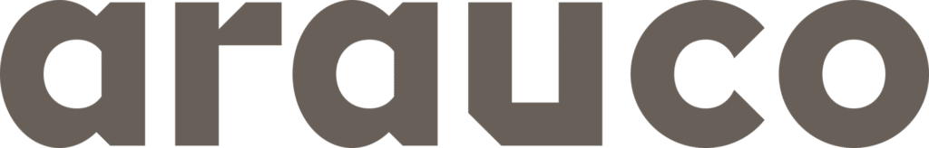 The image shows the word ARAUCO in bold, rounded, gray uppercase letters with a modern, geometric font style on a white background.